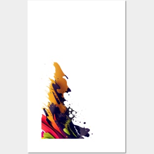 Rainbow wave. Colorful paint splash. Posters and Art